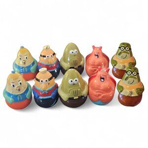 SpongeBob SquarePants Krabby Patty Weebles Toy Wobbler Figure Lot Miniature 10